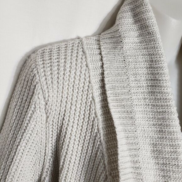 Christopher & Banks Womens Cardigan Sweater Small Cream Cascade Open Front Knit - Picture 4 of 12